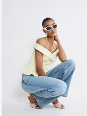 River Island Yellow Double Breasted Bardot Blouses - Image 3 of 4