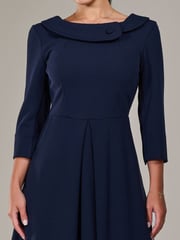 Jolie Moi Blue Petite Petite Button Collar Dress - Image 2 of 6