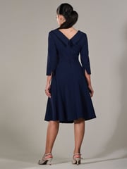 Jolie Moi Blue Petite Petite Button Collar Dress - Image 3 of 6