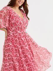 Scarlett & Jo Ivory Red Julie Hanky Hem Dress - Image 2 of 4