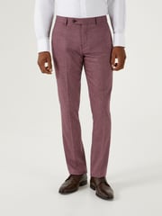 Skopes Red Tapered Fit Jodrell Tweed Effect Suit Trousers - Image 1 of 4