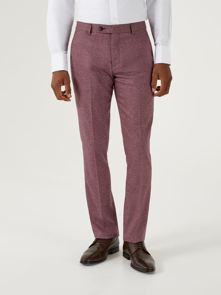 Skopes Red Tapered Fit Jodrell Tweed Effect Suit Trousers - Image 1 of 4