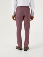 Skopes Red Tapered Fit Jodrell Tweed Effect Suit Trousers - Image 2 of 4