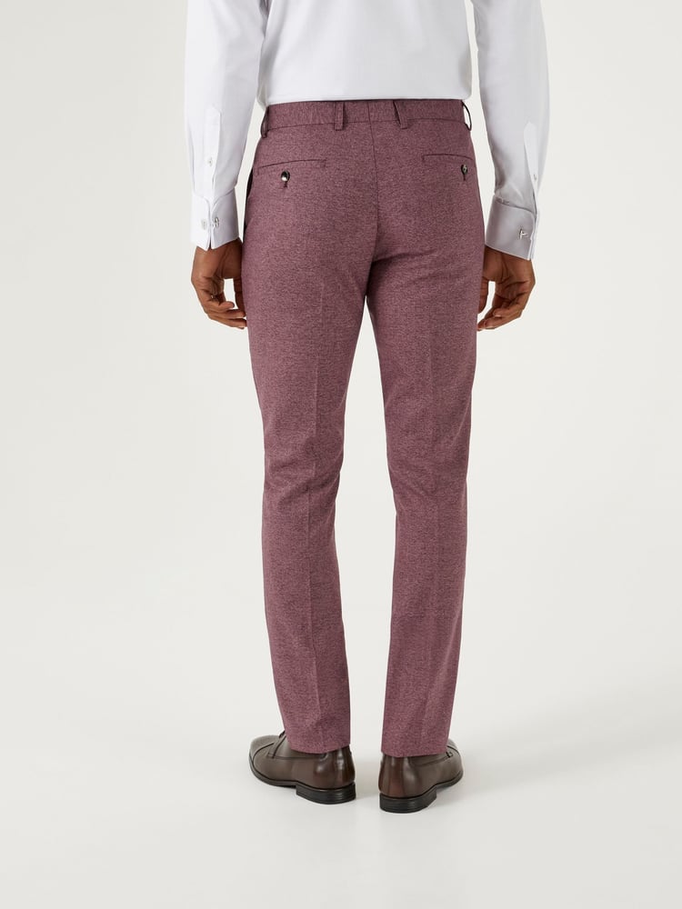 Skopes Red Tapered Fit Jodrell Tweed Effect Suit Trousers - Image 2 of 4