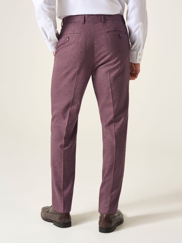 Skopes Purple Tailored Fit Jodrell Tweed Effect Suit Trousers - Image 2 of 4
