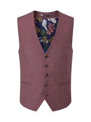 Skopes Red Single Breasted Jodrell Tweed Effect Suit Waistcoat - Image 3 of 4