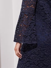 Live Unlimited Blue Lace Dress With Flute Sleeve - Image 4 of 4