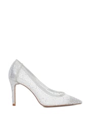 Dune London Silver Wide Fit Brightest Embellished Hotfix Court Heels - Image 2 of 6