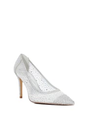 Dune London Silver Wide Fit Brightest Embellished Hotfix Court Heels - Image 3 of 6