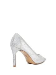 Dune London Silver Wide Fit Brightest Embellished Hotfix Court Heels - Image 4 of 6
