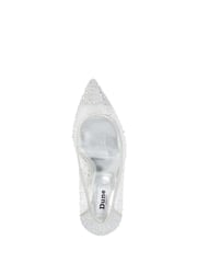 Dune London Silver Wide Fit Brightest Embellished Hotfix Court Heels - Image 5 of 6