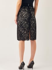 Monsoon Black Ria Lace Pencil Skirt - Image 3 of 6