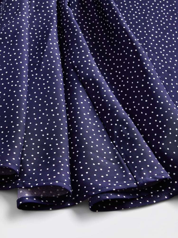 GapStudio Blue Dot Satin Slip Maxi Dress - Image 7 of 7