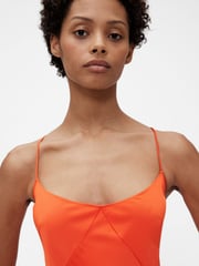 GapStudio Orange Satin Slip Maxi Dress - Image 4 of 7