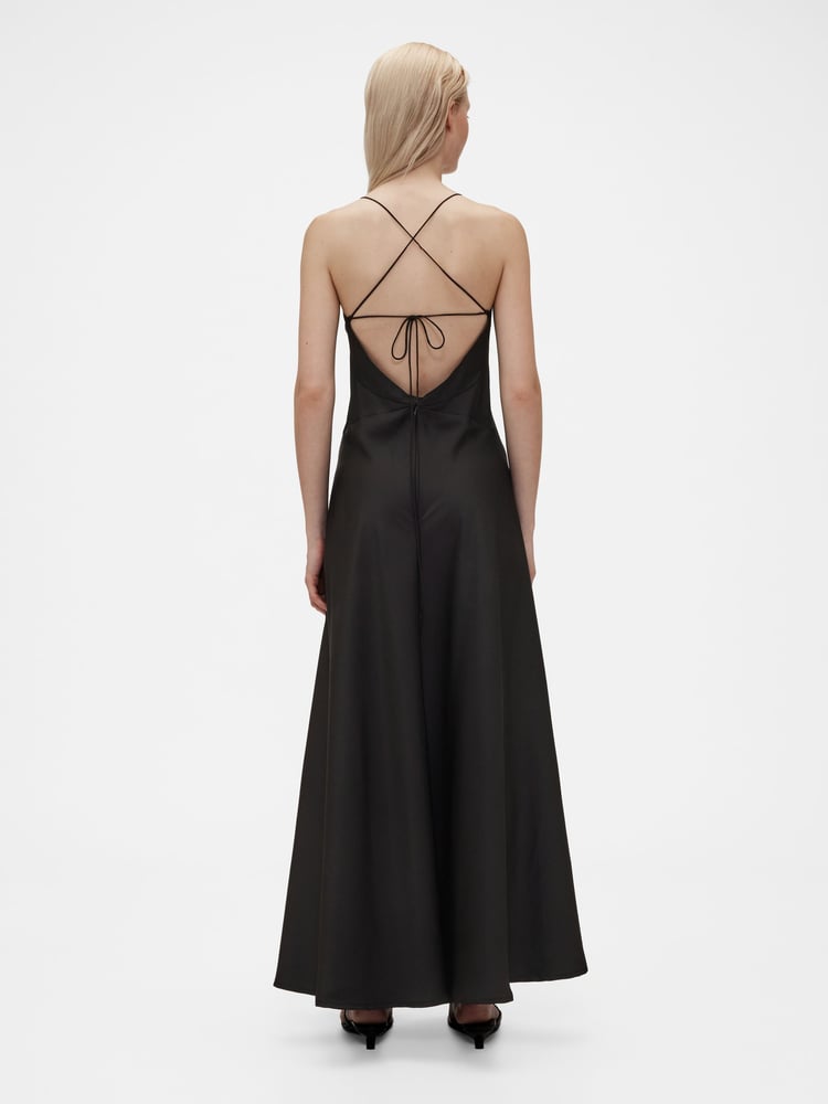 GapStudio Black Satin Slip Maxi Dress - Image 2 of 7