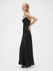 GapStudio Black Satin Slip Maxi Dress - Image 3 of 7