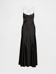 GapStudio Black Satin Slip Maxi Dress - Image 6 of 7