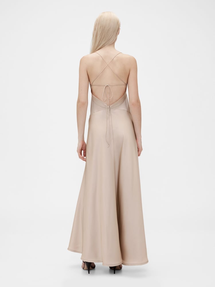 GapStudio Beige Satin Slip Maxi Dress - Image 2 of 7