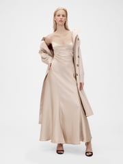 GapStudio Beige Satin Slip Maxi Dress - Image 4 of 7