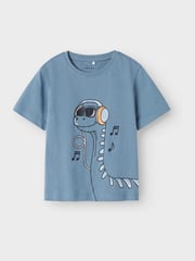 Name It Blue Dinosaur Print Short Sleeve T-Shirts 2 Pack - Image 2 of 3