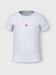 Name It White Strawberry Fruit Print Ribbed T-Shirts 2 Pack - Image 3 of 3