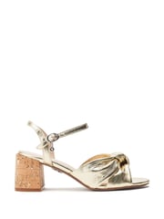 Moda in Pelle Mokara Twist Knot Feature Comfort Block Heel Brown Sandals - Image 2 of 4