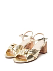 Moda in Pelle Mokara Twist Knot Feature Comfort Block Heel Brown Sandals - Image 3 of 4