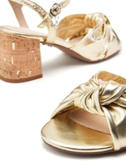 Moda in Pelle Mokara Twist Knot Feature Comfort Block Heel Brown Sandals - Image 4 of 4
