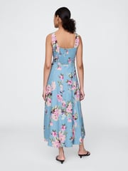 Gap Blue Floral Linen-Blend Square-Neck Maxi Summer Dress - Image 2 of 5