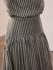 Mint Velvet Green Khaki Spot Print Midi Skirt - Image 4 of 8