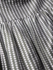Mint Velvet Green Khaki Spot Print Midi Skirt - Image 8 of 8