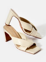 Mint Velvet Cream Cally Leather Sandals - Image 2 of 4