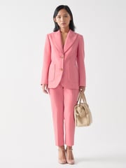 LK Bennett Pink Aimee Petite Desert Rose Twill Double Breasted Tailored Jacket - Image 2 of 4