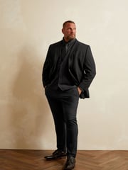 BadRhino Big & Tall Black Plain Suit Trousers - Image 1 of 4