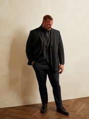 BadRhino Big & Tall Black Plain Suit Trousers - Image 2 of 4