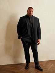 BadRhino Big & Tall Black Plain Suit Trousers - Image 3 of 4