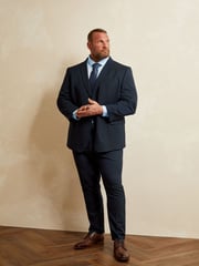 BadRhino Big & Tall Blue Plain Suit Trousers - Image 2 of 2