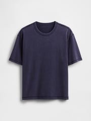 Gap Navy Blue Heavyweight Cropped T-Shirt - Image 4 of 5