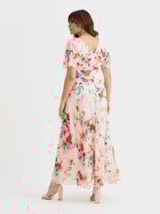 Scarlett & Jo White Isabelle Cerise Purple Angel Sleeve Maxi Dress - Image 3 of 4