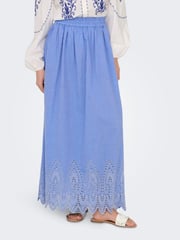 ONLY Blue Broderie Edge 100% Cotton Maxi Skirt - Image 1 of 6