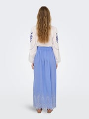 ONLY Blue Broderie Edge 100% Cotton Maxi Skirt - Image 2 of 6