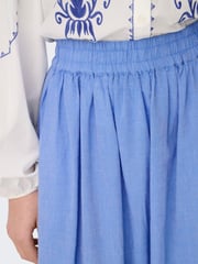 ONLY Blue Broderie Edge 100% Cotton Maxi Skirt - Image 3 of 6