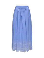 ONLY Blue Broderie Edge 100% Cotton Maxi Skirt - Image 5 of 6