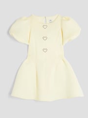 River Island Yellow Girls Scuba Bow Skater Puff Dress - Image 1 of 4