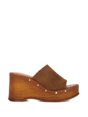 Dune London Brown Kule Studded Wedge Mule Sandals - Image 2 of 6