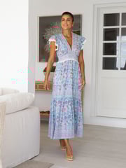 Aspiga Blue Pippa V-Neck Dress - Image 3 of 4