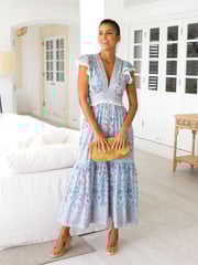 Aspiga Blue Pippa V-Neck Dress - Image 4 of 4