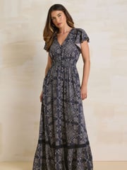 Long Tall Sally Blue Button Maxi Dress - Image 2 of 4