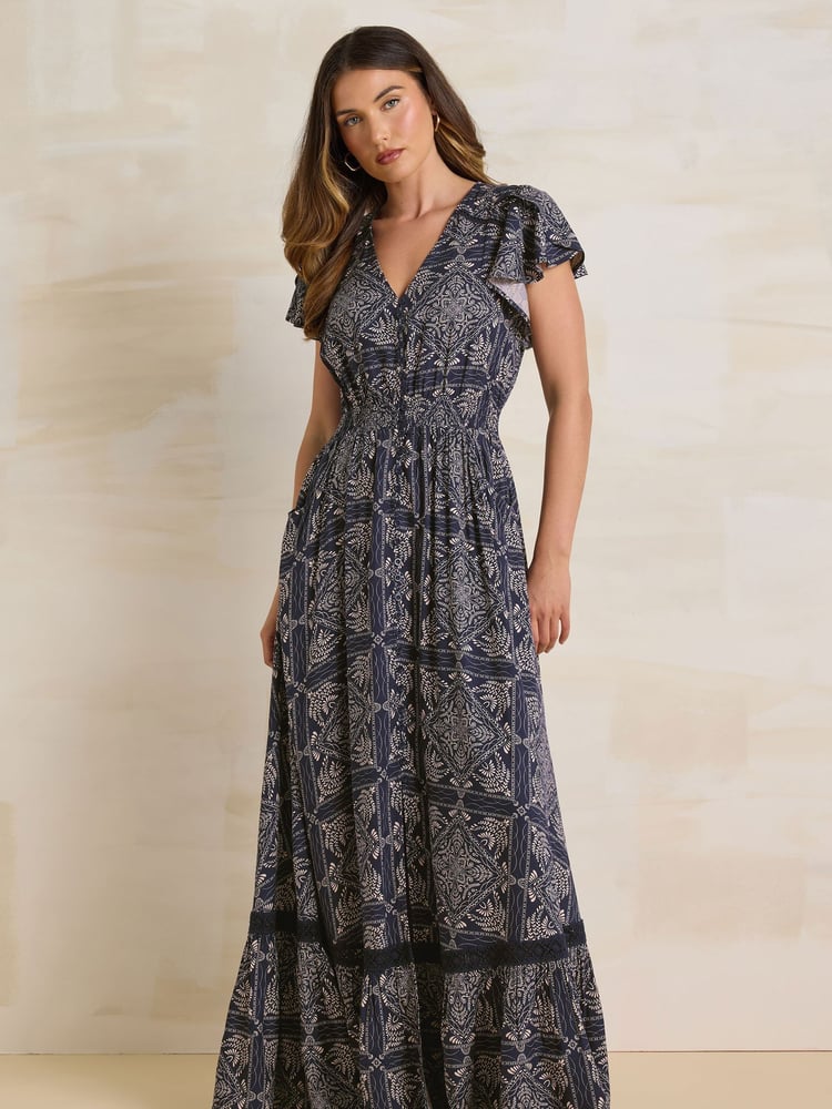 Long Tall Sally Blue Button Maxi Dress - Image 2 of 4