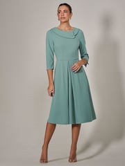Jolie Moi Green Roll Collar Long Sleeve Midi Dress - Image 1 of 6